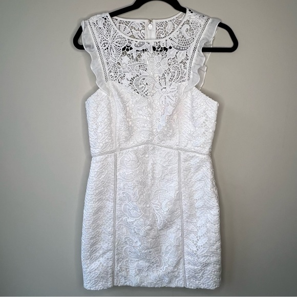 Lilly Pulitzer Maya Shift Resort sleeveless white floral lace mini dress size 4 - Picture 8 of 15